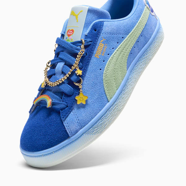 PUMA x CARE BEARS x SESAME STREET Basket Women's "Grumpy Grouchy" Sneakers, Vivid Blue-Dusky Blue-Pure Green, extralarge